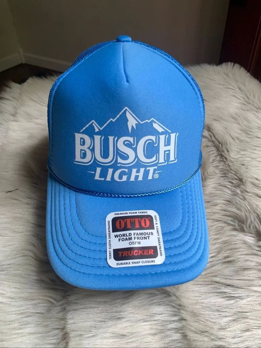 NWT Busch Light Beer Trucker Mesh vintage inspired snapback hat